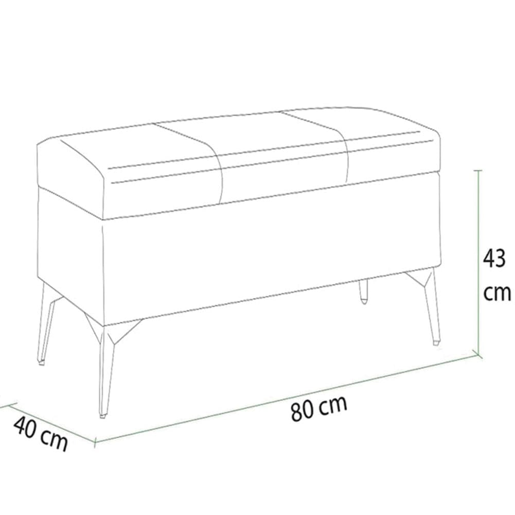 Cassapanca Contenitore Ecopelle Panca Pouf con Piedini in Metallo Grigio Chiaro