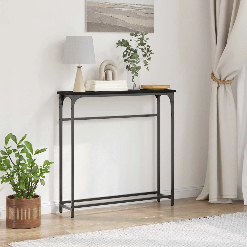 Tavolo consolle Rovere Nero 75 x 19,5 x 75 cm 863505