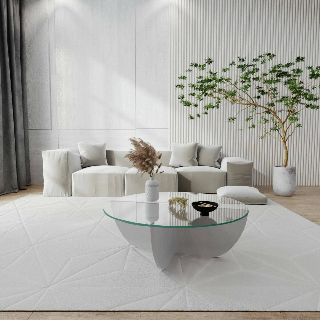 Jolanda, Tavolino da Salotto Forma Circolare, 90x90x30h cm Bianco