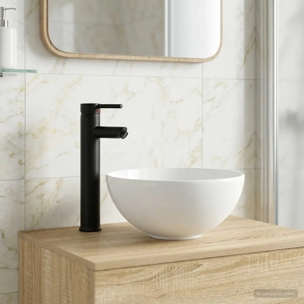Lavabo da bagno Nero Opaco 32 x 32 x 13 cm Metallo 890243