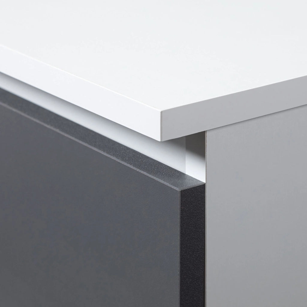 Cassettiera CL100 compatta AKORD Bianca 100 cm 6 cassetti inserto frontale Grigio Grafite 100x35x57 cm