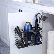 Sostegno per fissa alla pare senza fori, supporto per asciugacapelli, accessorio per bagno, organizzatore per bagno, supporto per asciugacapelli e pettine, accessorio multifunzionale per hotel, soggiorno, salone di bellezza