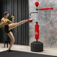 Sacco da boxe autoportante 4 in 1 88 x 50 x 160-230 cm Rosso