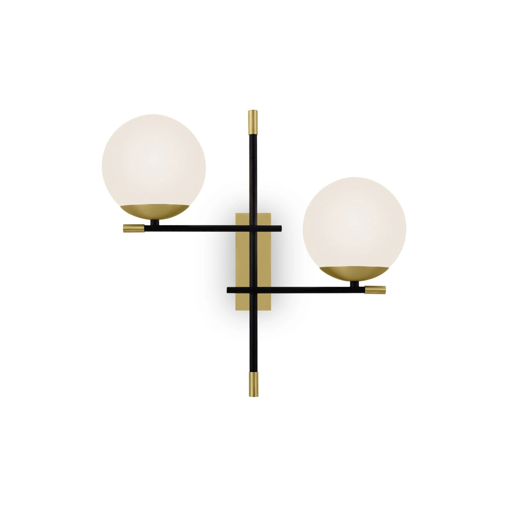 Maytoni Applique contemporanea Nostalgia 2 luci E14 oro metallo diffusore vetro