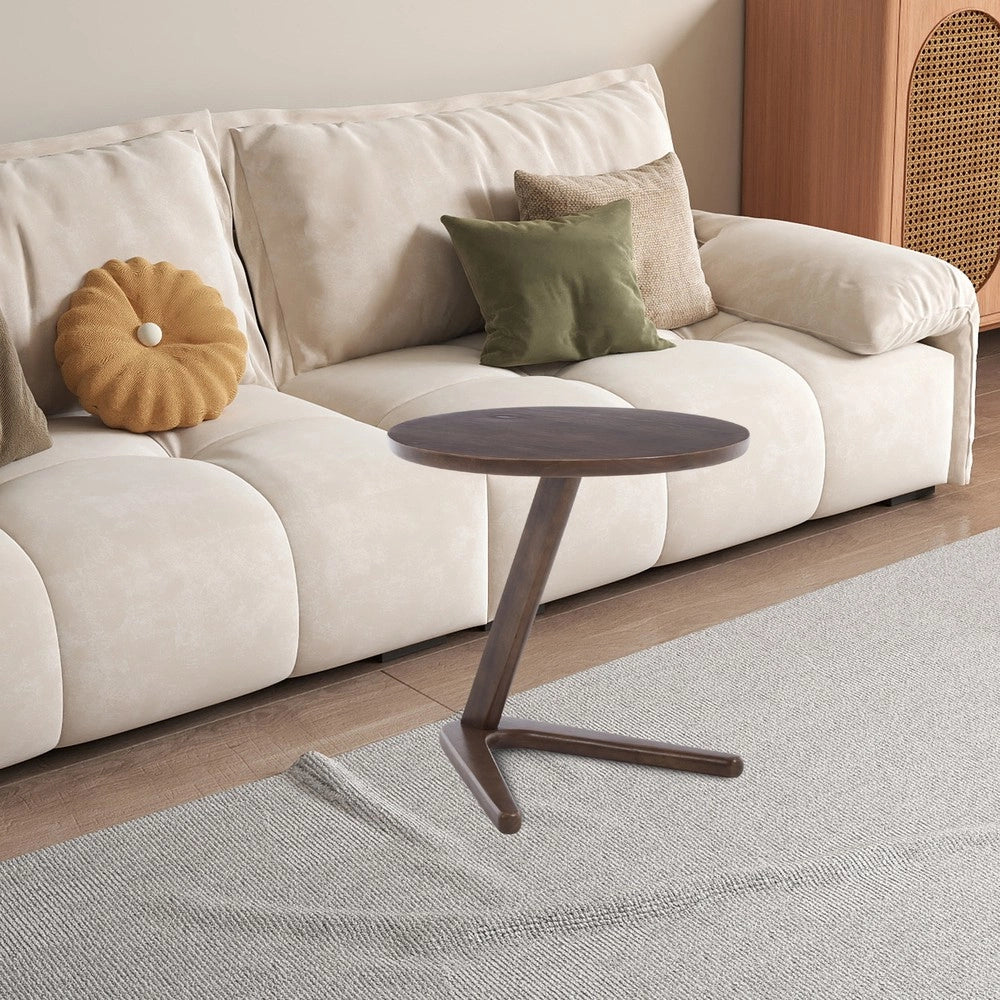 Tavolino da Salotto Rotondo in Legno Massello ¨C MINIMAL ¨C Design Moderno, Gambe in Metallo