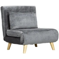 Poltrona 2 in 1, Poltrona Relax, Letto per Ospiti, 72 cm x 78 cm x 79 cm, Grigio