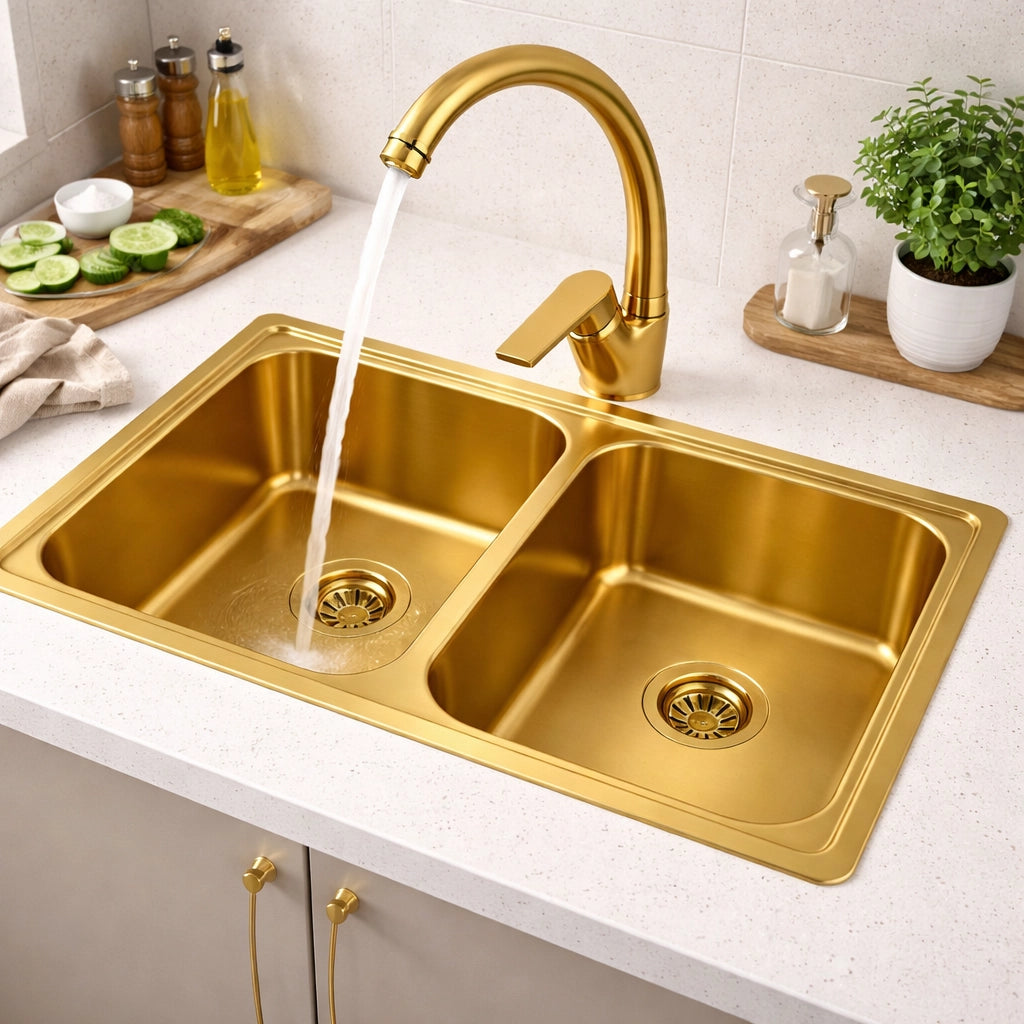 Miscelatore Rubinetto Monocomando Lavello Cucina Canna Alta Girevole ORO 94015