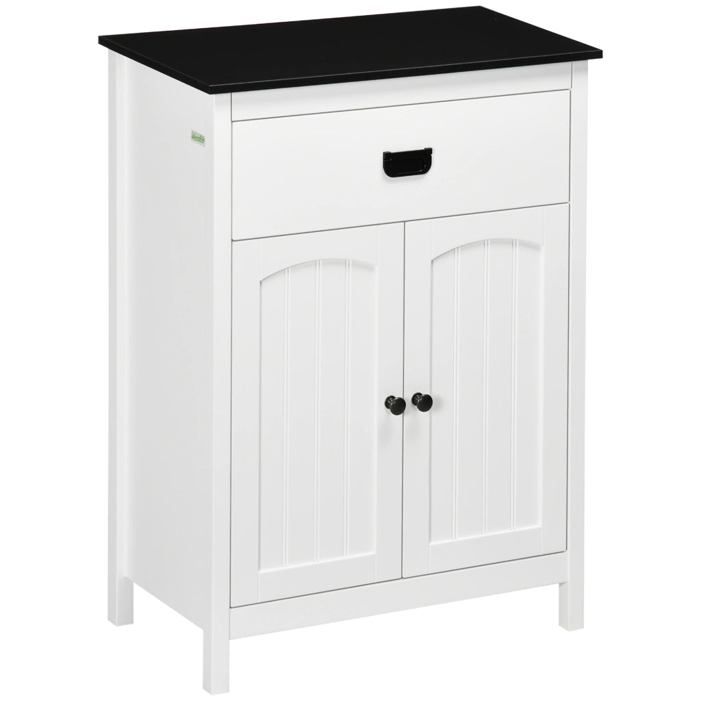Mobile da Bagno con Cassetto e Ripiano ¨C Zephmum ¨C Bianco 60x30x80 cm