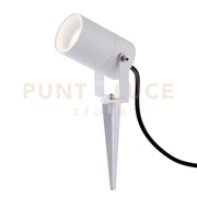 PROIETTORE AKRON BIANCO CON PICCHETTO 1 LUCE ATTACCO GU10 IP65 10X6CM
