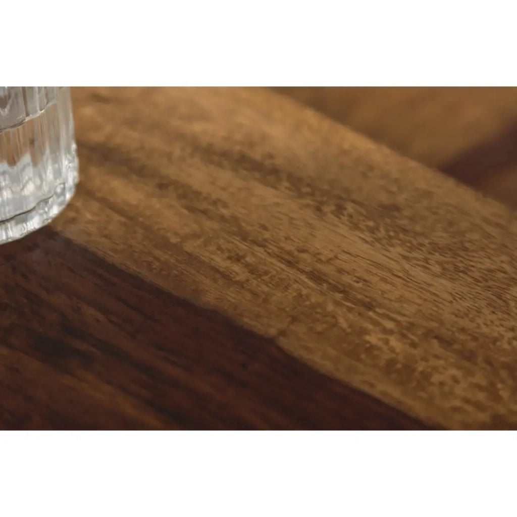 Tavolini impilabili VORTEX in legno massiccio Sheesham e metallo nero – set di 2 tavolini design industriale