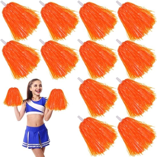 Pomponi da Cheerleader 12 pezzi - Sportpomponi - Decorazioni a forma di Pompom - Pompom da Cheerleader - Effetti Glitter - Materiale PET di alta qualità