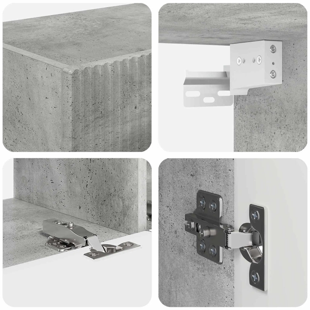 Set mobile TV 4 pcs Grigio cemento Legno multistrato 3409009