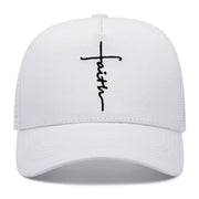 Cappellino da baseball bianco con croce