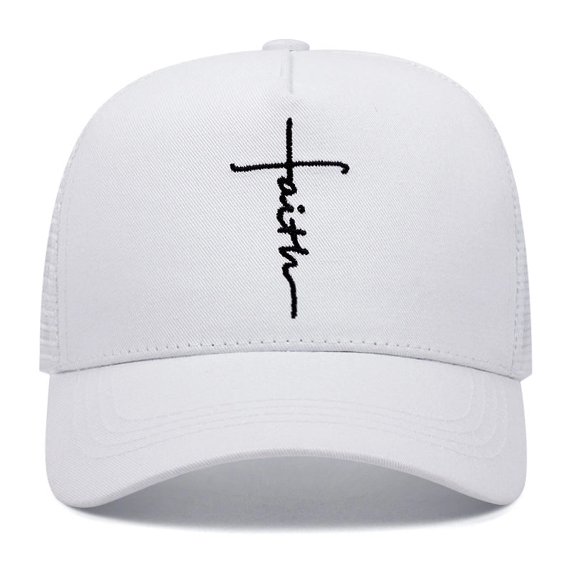 Cappellino da baseball bianco con croce