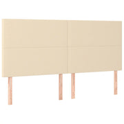 Testiera | Testata Crema 200x5x118/128 cm Tessuto
