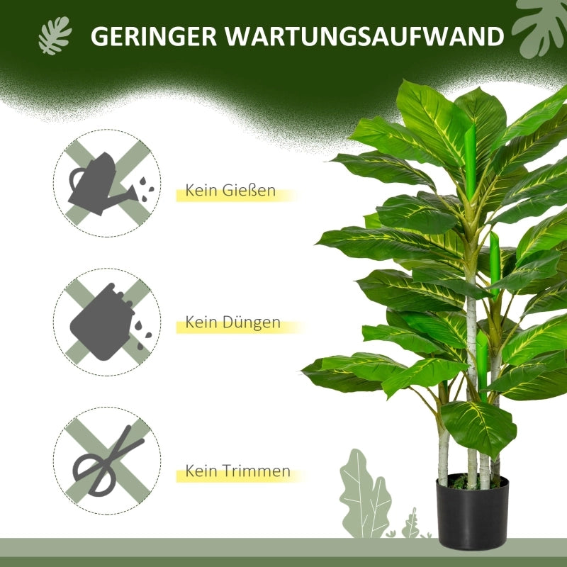 Albero artificiale da 95 cm, pianta artificiale con 33 foglie, vaso per soggiorno