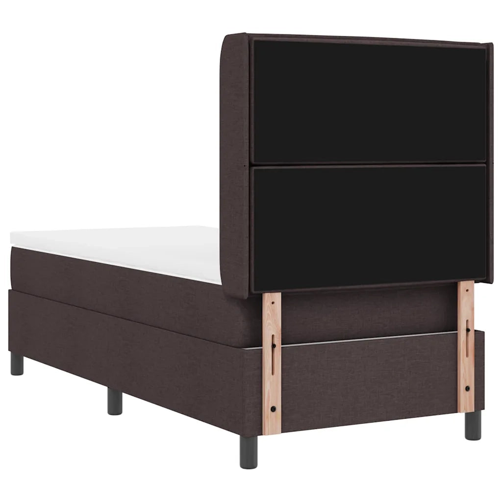Letto a molle con materasso Marrone Scuro 200 x 90 cm Tessuto 3341563