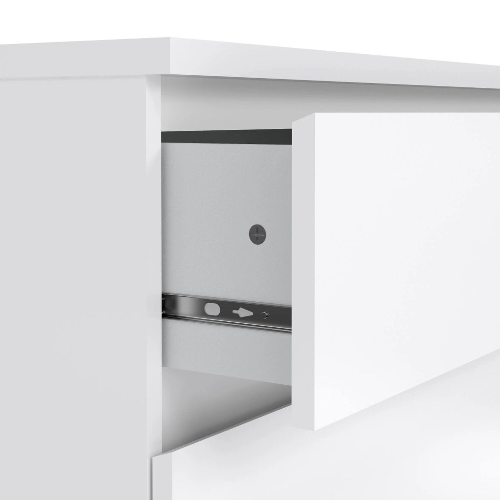 Cassettiera Kajiki, Settimino multiuso, Comò camera da letto, Mobile con cassetti, 77x50 h68 cm, Bianco lucido