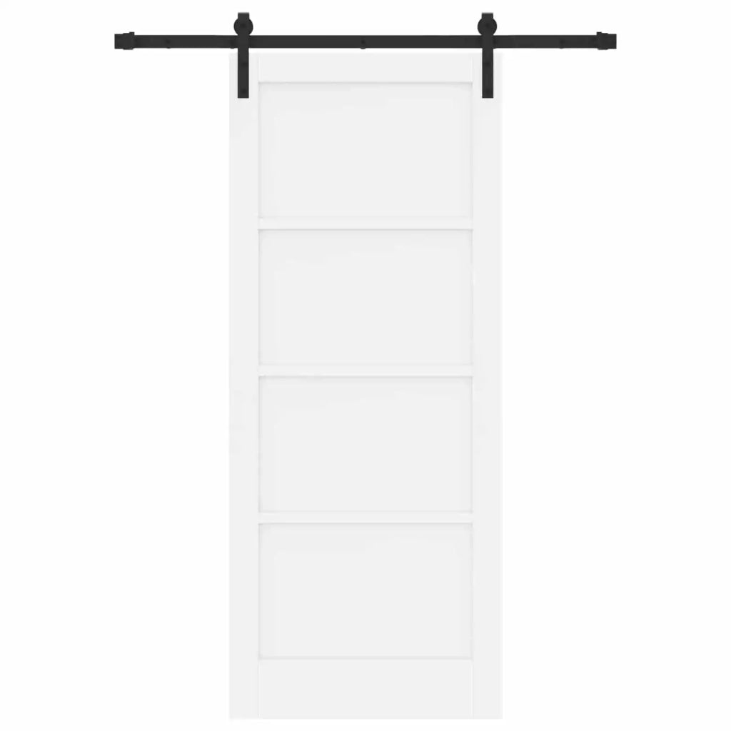 Porta scorrevole Bianco 83 x 202 cm Legno Massello di Pino 3445434