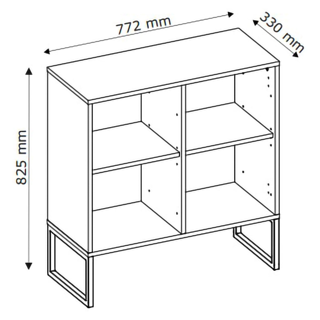 Madia Leraresi, Credenza 2 Ripiani, 77x33x82h cm Beige Cashmere