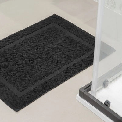 Tappeto scendi doccia 100% cotone colore Nero 45x65 cm