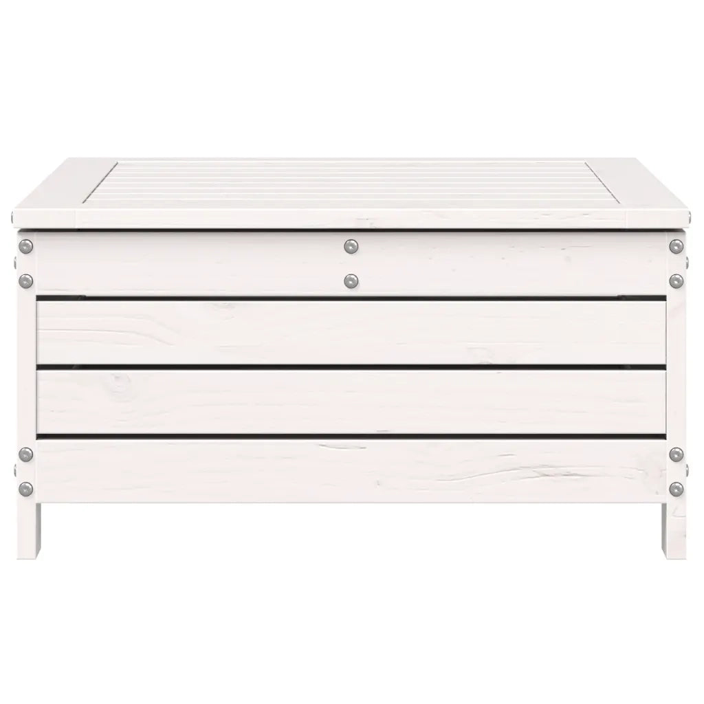 Poggiapiedi Giardino Bianco 62x63,5x32 cm Legno Massello Pino