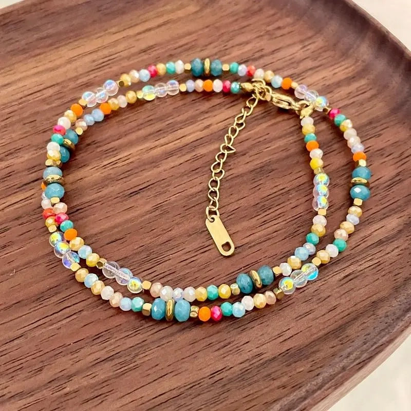 Collana con perline di cristallo: gioiello artigianale in pietra naturale