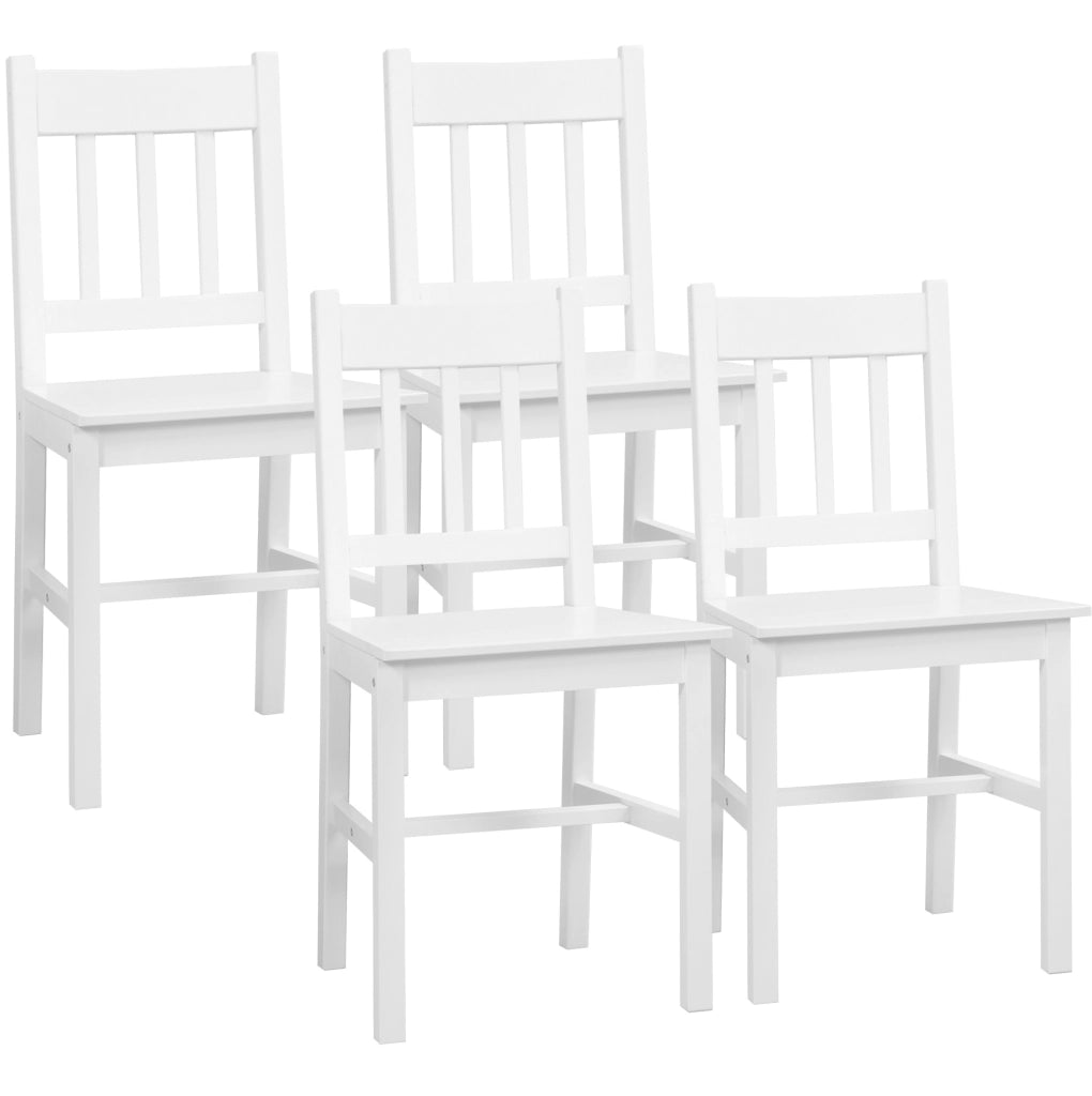 Set di 4 sedie da pranzo 41x46.5x85.5 cm con schienale aperto in legno bianco