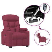 Poltrona | Sedia Relax Elettrica Reclinabile Rosso Vino in Tessuto