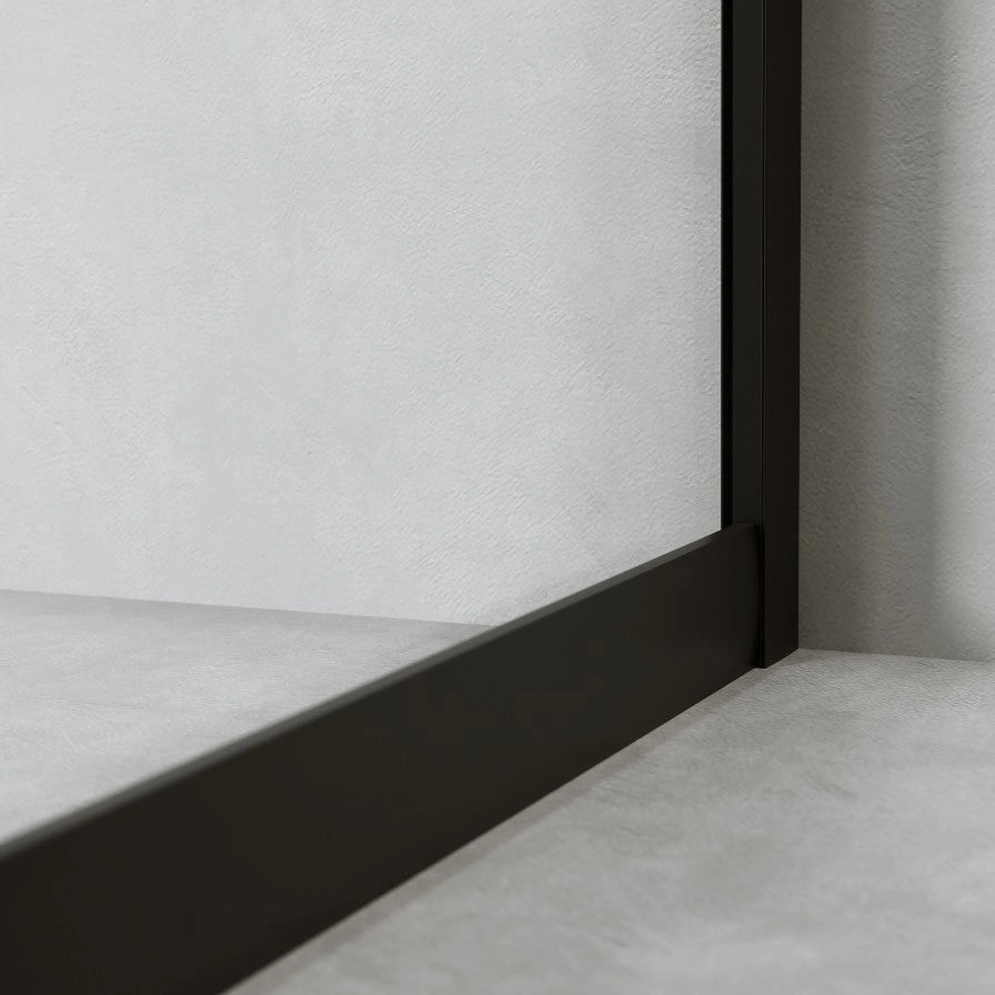 Box Doccia 3 Lati 80x80x80 Cm Scorrevole h190 Profili Nero Opaco Cristallo 6mm Trasparente| Neat