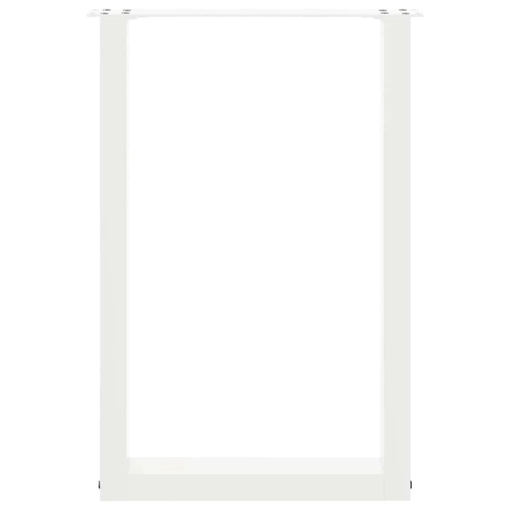 Set di 2 gambe per tavolo da pranzo moderne robuste e regolabili a forma di U 50 x 73 cm acciaio bianco 02_0057417
