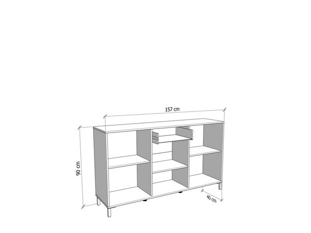 Madia Guanzate, Credenza un Cassetto, 157x40x90h cm Marrone Rovere Nodi
