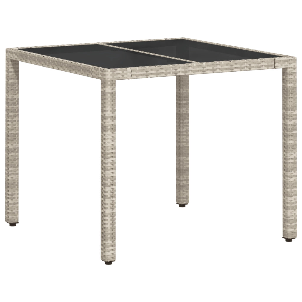 Set da Pranzo da Giardino 3 Pezzi con Cuscini Grigio Chiaro in Polyrattan