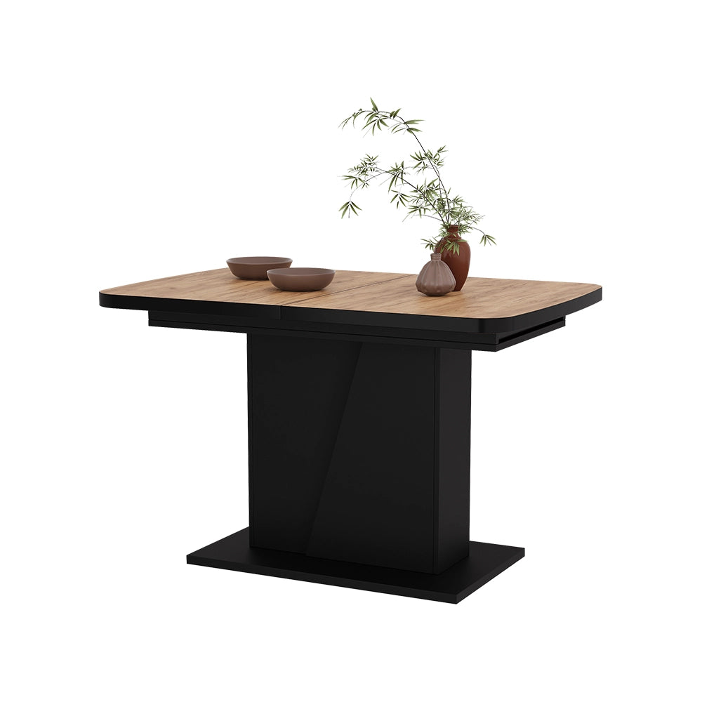 Vicco Tavolo da pranzo Estensibile Rovere nero/oro 120/160 x 80 cm