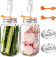 Impianto di fermentazione 2 l - Kit di partenza - Valvola di schiuma - Peso in vetro - Vetro BPA libero - Set da 2 - Vasca di fermentazione