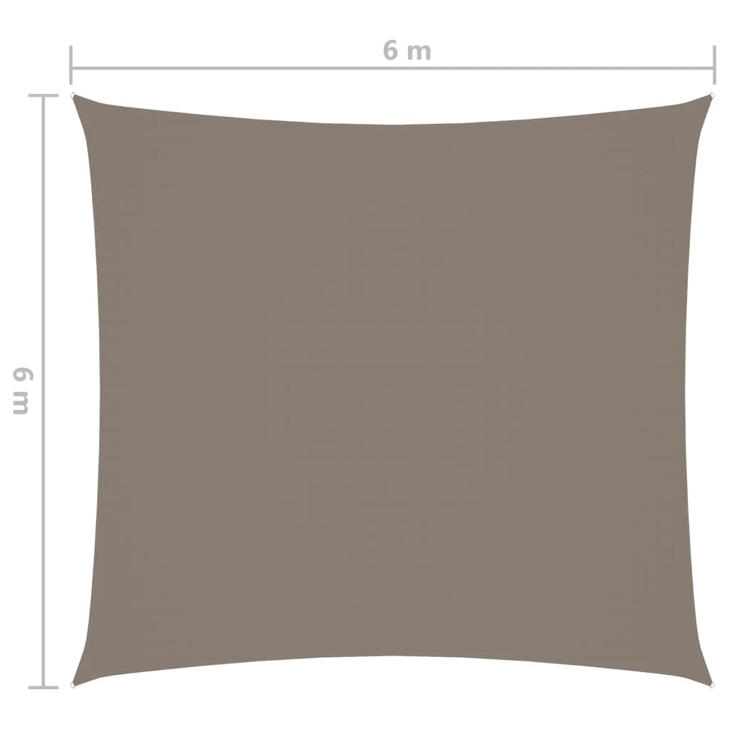 Vela ombreggiante/ombrellone quadrato 6 x 6 m in tessuto Oxford color tortora 02_0009533