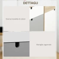 Mobiletto Multiuso Stile Nordico, Armadietto Due Ante con Cassetti per Cucina e Ingresso, 100x40x79.5cm, Multicolore