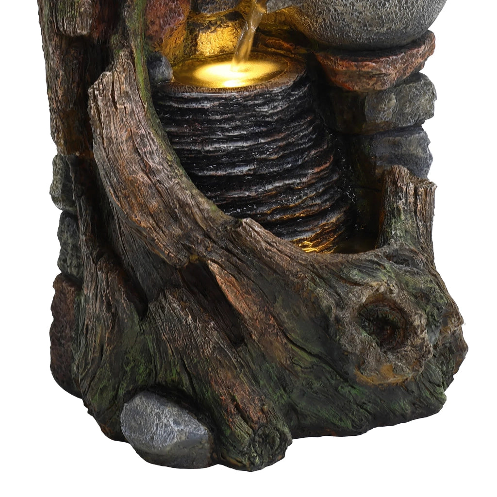 Fontana da Giardino Elettrica Rustic Brook Effetto Naturale con LED
