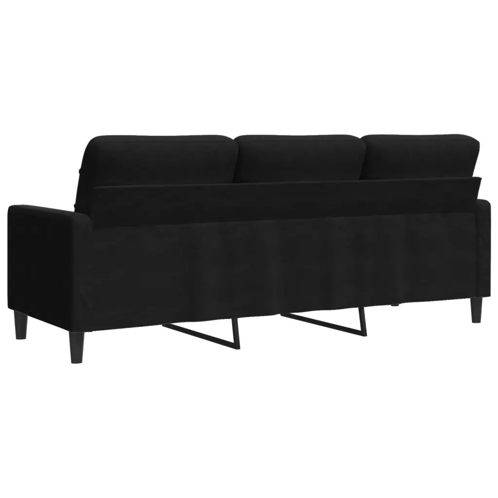 Divano a 3 Posti-Sofa 3 Posti Nero 180 cm in Velluto 669842