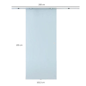 Porta scorrevole in vetro satinato con binario in alluminio e vetro di sicurezza 8 mm