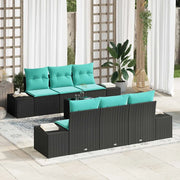 Set Divano da Giardino 7 pz Nero polyrattan 3346956