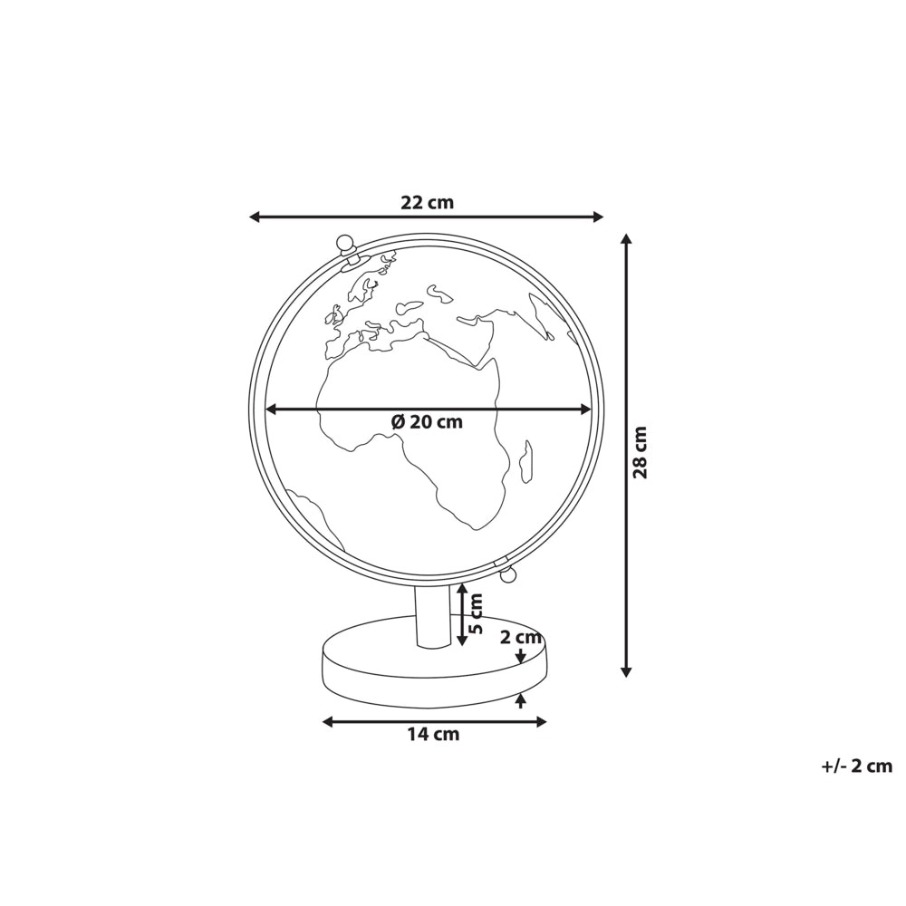 Globo Decorativo mappamondo color Argento 20 cm in stile Moderno