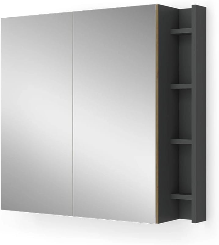 Specchio contenitore bagno Edelin, Artigiano, 80 x 75 cm con ripiani