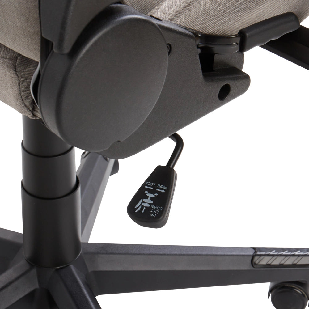 Sedia da ufficio ergonomica in tessuto con braccioli regolabili di colore beige poltrona gaming stile moderno
