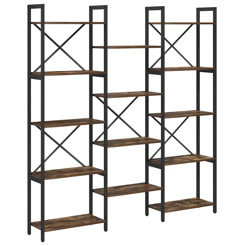 Libreria 156 x 25 x 167 cm Legno ingegnerizzato Rovere Fumo 868343