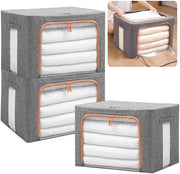 Tas di Stoccaggio con Struttura Metallica - 24L - Stivabile - 3 Pezzi