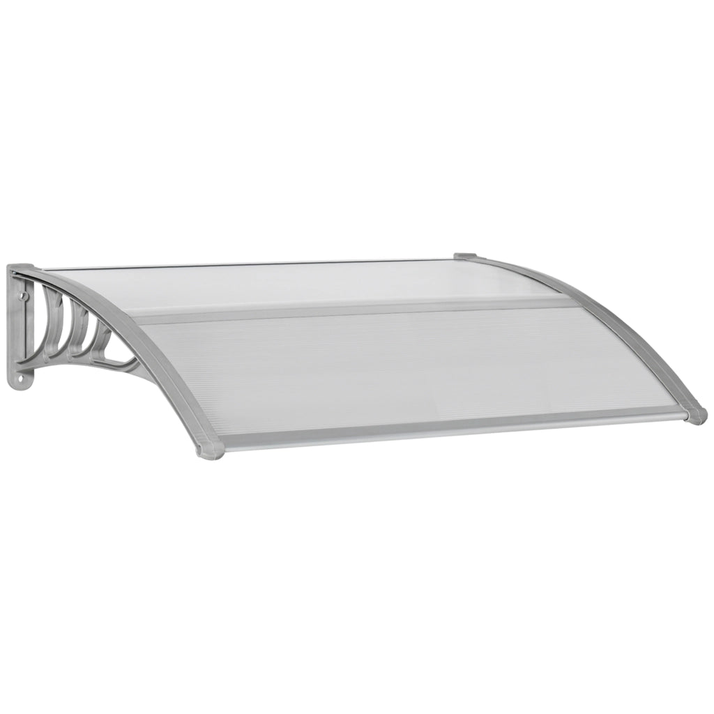 EasyComfort Tettoia in Policarbonato Anti-UV da Esterno per Porte e Finestre da 100x80 cm