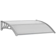 EasyComfort Tettoia in Policarbonato Anti-UV da Esterno per Porte e Finestre da 100x80 cm