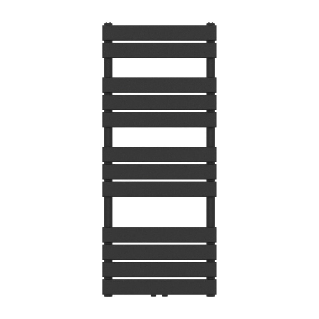 Radiatore scaldasalviette a lama piatta in acciaio nero per il riscaldamento del bagno 120 x 50 cm 03_0010434