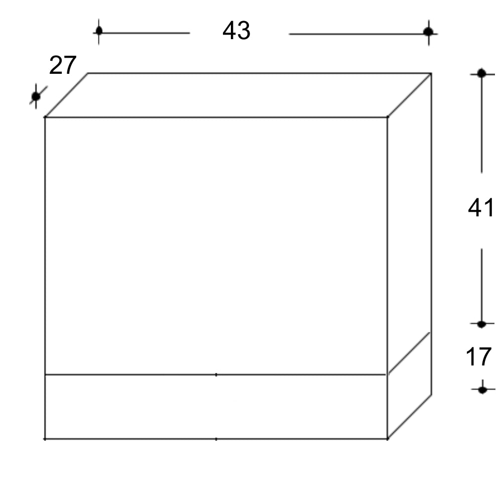 Pensile Bagno Lavanderia con 1 Anta e Vano a Giorno 43x27x58 cm in Nobilitato Olmo Scuro